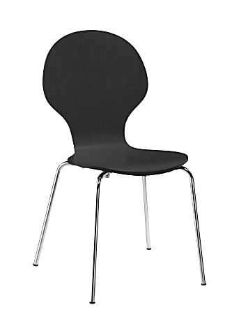 DHP Bentwood Shell Chairs, Black/Silver, Set Of 2