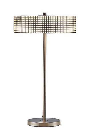 Adesso® Wilshire Table Lamp, 27"H, Silver Shade/Steel Base