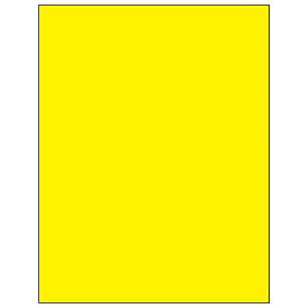 Office Depot® Brand Labels, LL185YE, Rectangle, 8 1/2" x 11", Fluorescent Yellow, Case Of 100