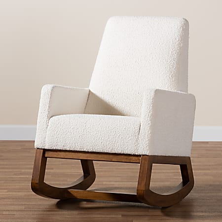 Baxton Studio Yashiya Wood High Back Rocking Task Chair Off