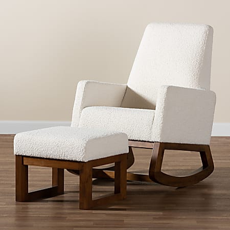 Baxton Studio Yashiya Wood High Back Rocking Task Chair Off