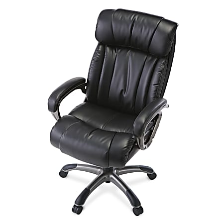 Realspace® Waincliff Executive High-Back Bonded Leather Chair, Black