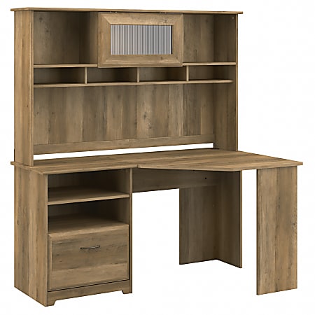 Bush Furniture Cabot 60"W Corner Desk With Hutch, Reclaimed Pine, Standard Delivery