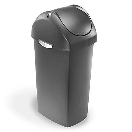 simplehuman Rectangular Open Top Metal Trash Can 2.6 Gallons 13 116 H x 6  14 W x 11 310 D Brushed Stainless Steel - Office Depot