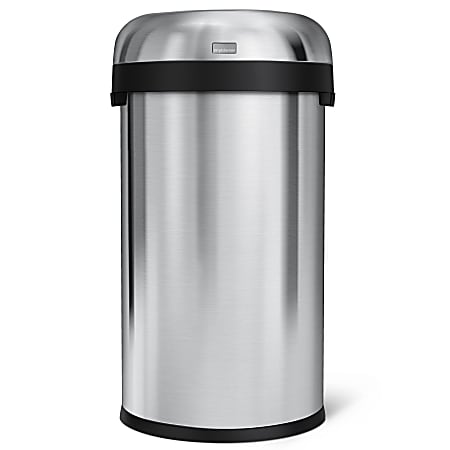 simplehuman Swing Top Commercial Trash Can 14.5 Gallons Brushed Stainless  Steel - Office Depot