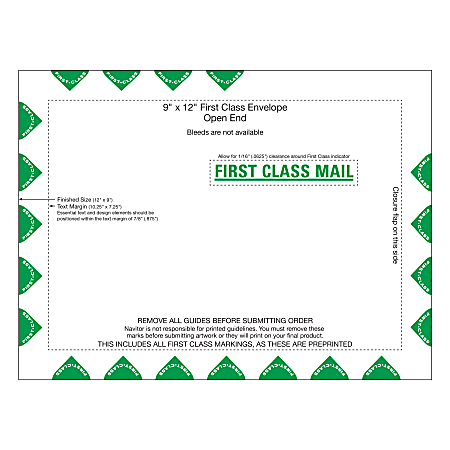Zip Stick White With Green First Class Border DuPont Tyvek Open End ...