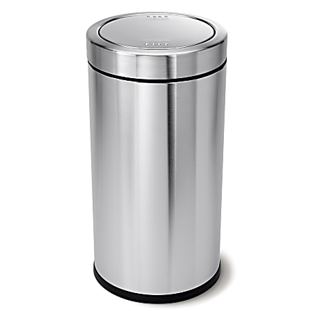 simplehuman Swing Top Commercial Trash Can 14.5 Gallons Brushed