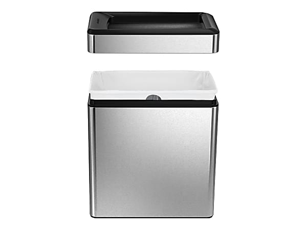 simplehuman Slim Open Top Mini Trash Can 2.6 Gallons 13 H x