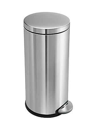 Simplehuman® Round Step Can, 8 Gallons, Silver