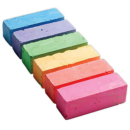 Prang® Fluorescent Artist Chalk, Assorted Colors, Box Of 6