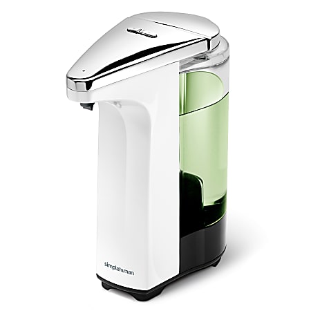 simplehuman 8 oz. Touch-Free Sensor Liquid Soap and Hand Sanitizer Dispenser, White