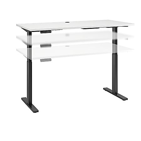 Bush Business Furniture Move 60 Series Electric 60"W x 30"D Height Adjustable Standing Desk, White/Black Base, Standard Delivery