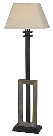 Kenroy Home Egress Outdoor Floor Lamp 60 Tan ShadeNatural Slate Base Office Depot