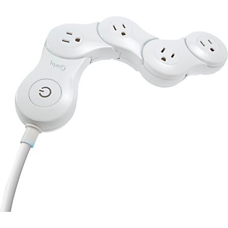 Quirky Pivot Power Pop Junior Flexible 4-Outlet Power Strip, 2', White