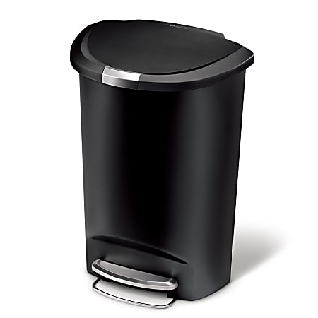 simplehuman Slim Plastic Step Trash Can, 10.5 Gallon, Gray