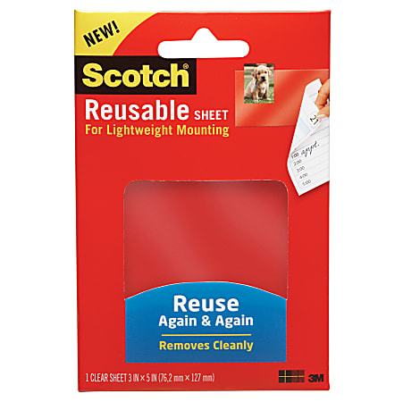 Scotch® Reusable Adhesive Tape, 3" x 5"