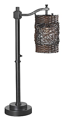 Kenroy Brent Outdoor Table Lamp, 30"H, Bronze Shade/Bronze Base