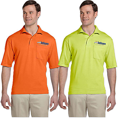 Custom Adults Spotshield Pocket Jersey Polo Shirt ODP Business Solutions