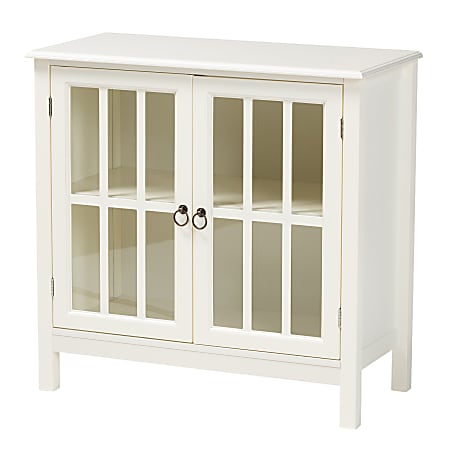 Baxton Studio Classic Traditional Kitchen Storage Cabinet, 30-1/2”H x 31-1/2”W x 15”D, White