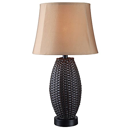 Kenroy Sunset Outdoor Table Lamp, 26"H, Gold Shade/Bronze Base