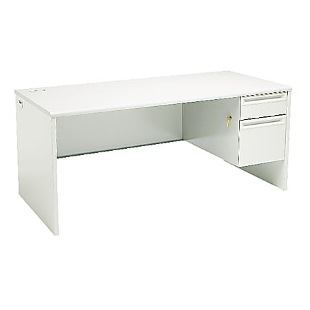 HON® 38000™ Series Right-Pedestal Desk, Light Gray