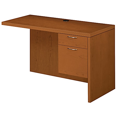HON® 38000™ Series Left-Pedestal Desk, Light Gray