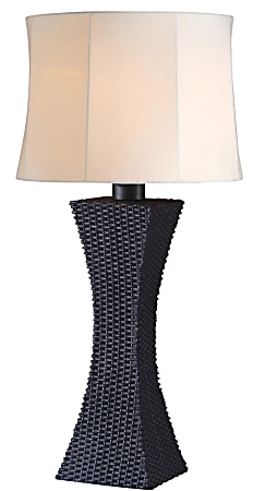 Kenroy Weaver Outdoor Table Lamp, 31"H, Cream Shade/Bronze Base