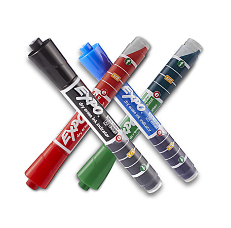 6-colors Chisel Tip Med Or Fine Lines EXPO Dry Erase Markers with Ink-Indicator 