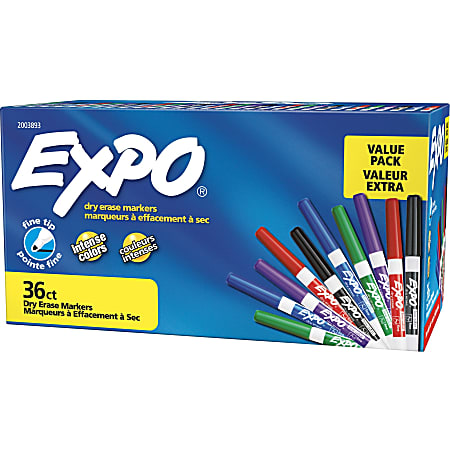 EXPO Low Odor Dry Erase Markers Chisel Point Blue Pack Of 12 - Office Depot