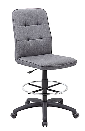 Boss Modern Commercial-Grade Linen Drafting Stool, Slate Gray