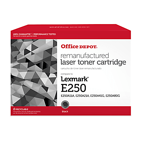 Office Depot® Remanufactured Black Toner Cartridge Replacement For Lexmark™ E250A11A, ODE250
