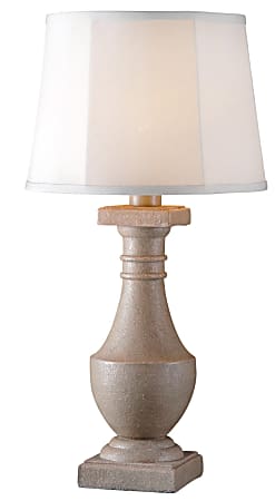 Kenroy Patio Outdoor Table Lamp, 31"H, Cream Shade/Coquina Base
