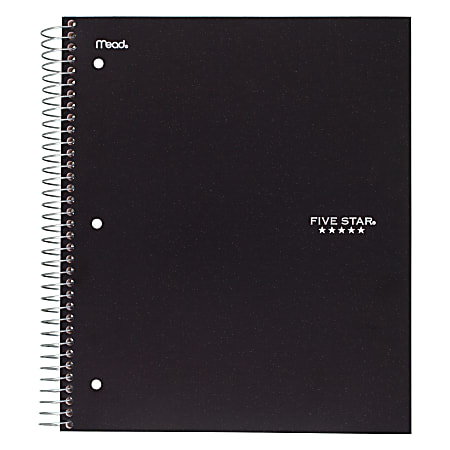 Five Star Wide Ruled 3-subject Notebook - 150 Sheets - Wire Bound - Wide Ruled - 8 1/2" x 10 1/2" - Black Cover - 1Each