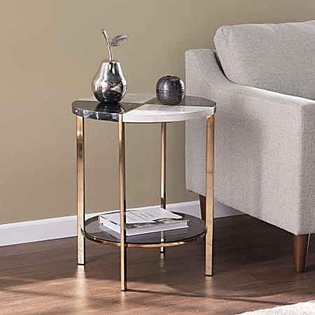 New Zurich 2 Tier Side Table With Marble Finish