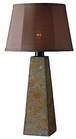 Kenroy Sleek Outdoor Table Lamp, 30"H, Rust Shade/Slate Base