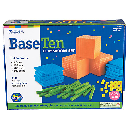 Learning Resources® Base 10 Classroom Set, Assorted Colors, Grades 1-9
