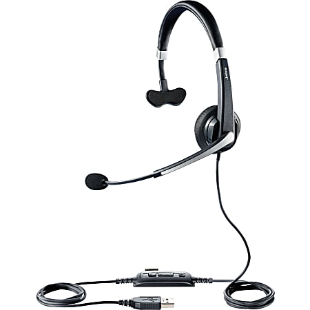 Jabra UC Voice 550 Headset - Mono - USB - Wired - Over-the-head - Monaural - Semi-open - Noise Cancelling, Noise Reduction Microphone - Black