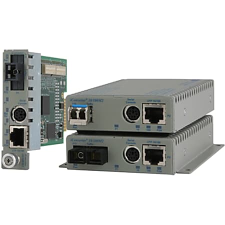 Omnitron Systems iConverter Media Converter - 1 x Network (RJ-45) - 1 x ST Ports - Single-mode - 100Base-TX, 100Base-FX - 37.28 Mile - Internal