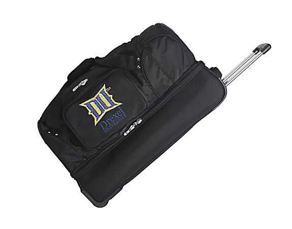 Denco Sports Luggage Rolling Drop-Bottom Duffel Bag, Drexel Dragons, 15"H x 27"W x 14 1/2"D, Black