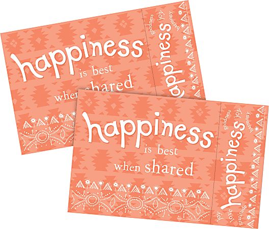 Barker Creek Thoughtfulness Awards & Bookmarks Set, 8-1/2" x 5-1/2", Happiness, Set Of 60 Awards