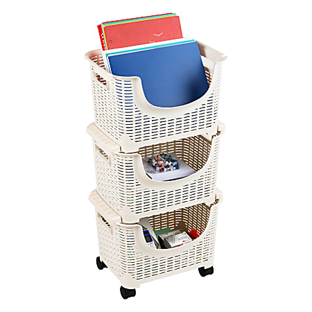Mind Reader Basket Collection 3-Tier Stackable Storage