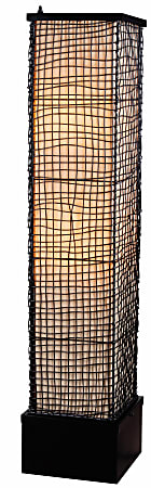 Kenroy Home Trellis Outdoor Floor Lamp, 51"H, Black/Cream Shade, Bronze Base