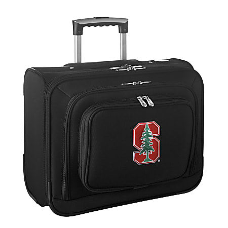 Denco Sports Luggage Rolling Overnighter With 14" Laptop Pocket, Stanford Cardinal, 14"H x 17"W x 8 1/2"D, Black