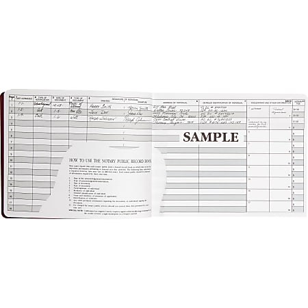 Notary Public 8 1/2 x 10 1/2 Inch 60-Page Record Book 2 Pack 880 