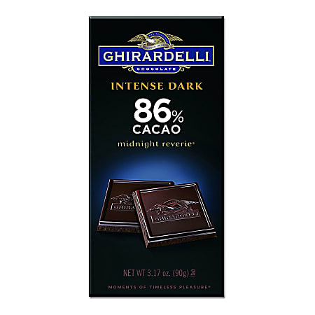 Ghirardelli® Intense Dark, Midnight Reverie 86% Cacao, 3.5 Oz, Pack Of 12 Bags