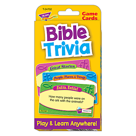 Trend Bible Trivia Challenge Cards 3 18 X 5 14 Grades K 3 Pack Of 56 Office Depot