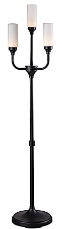 Kenroy Home Legion Outdoor Torchiere Floor Lamp, 58"H, White Shade/Bronzed Graphite Base