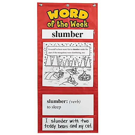 Learning Resources Word Of The Week Chart Set, 13" x 28", Red, Grade 3 - Grade 4