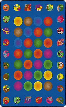 Flagship Carpets Circle Time Learning Rug, Rectangle, 7' 6" x 12', Multicolor