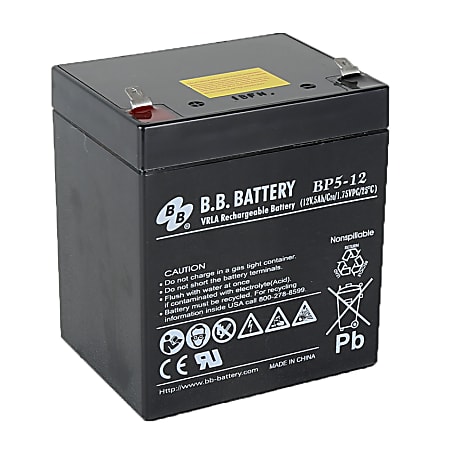B & B BP Series Battery, BP5-12, B-SLA1250